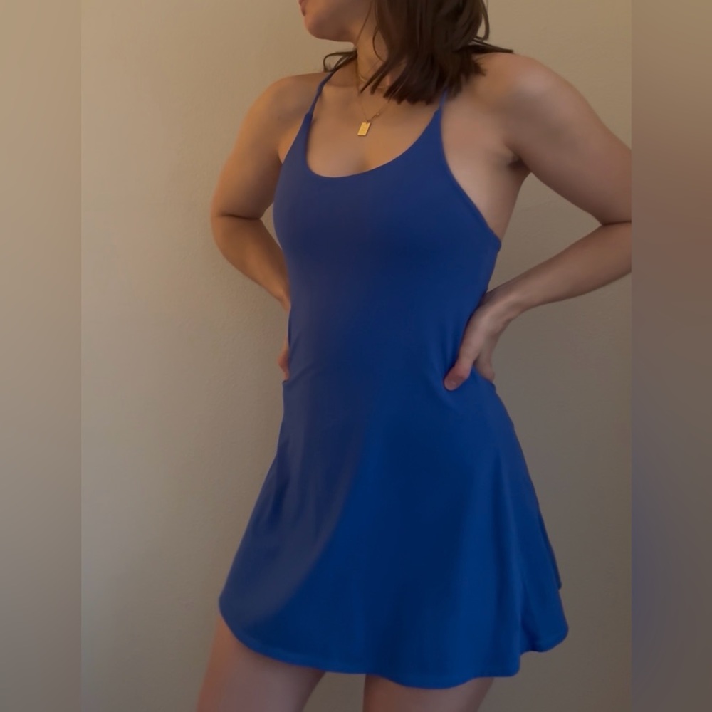 HALARA royal blue workout dress with built in shorts
